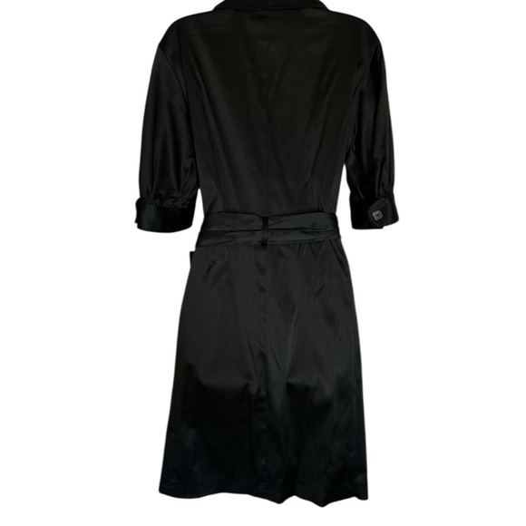 Black Midi Dress with Wrap Front - Picture 3 of 10